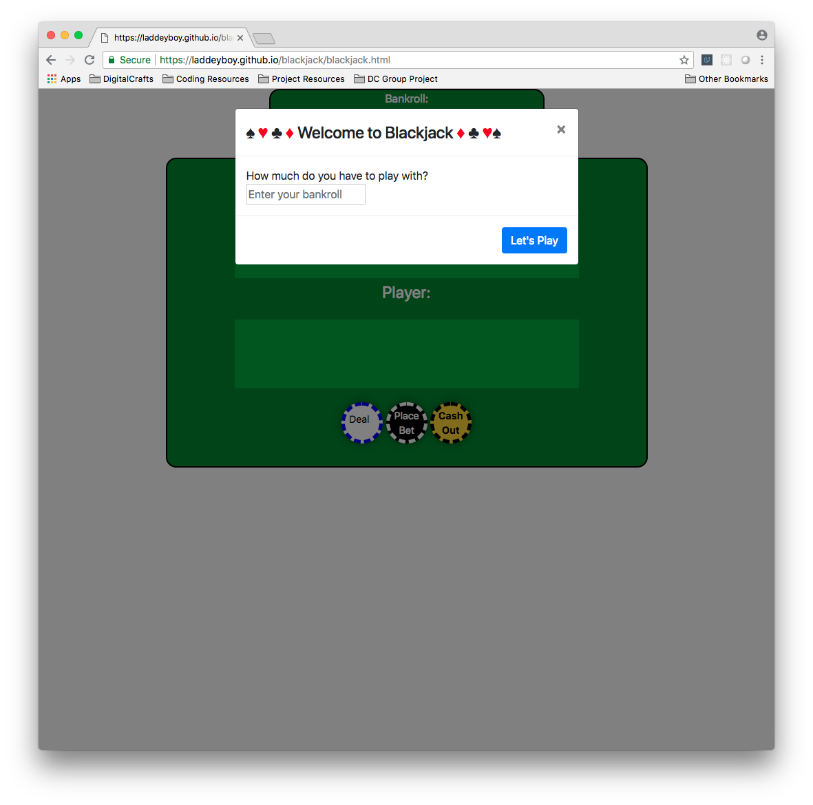 blackjack app screenshot